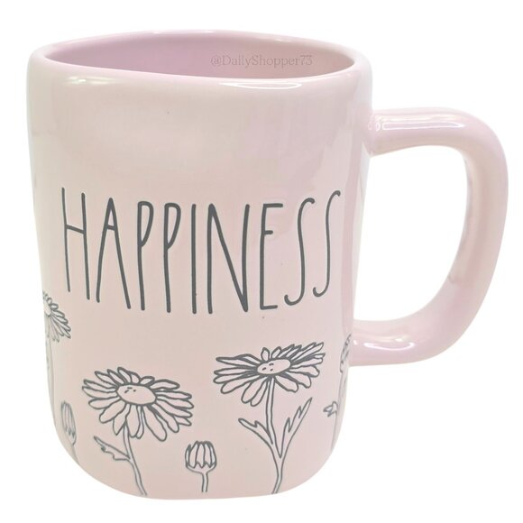 Rae Dunn Other - Rae Dunn "Happiness" Blush Pink Floral Ceramic Coffee Mug